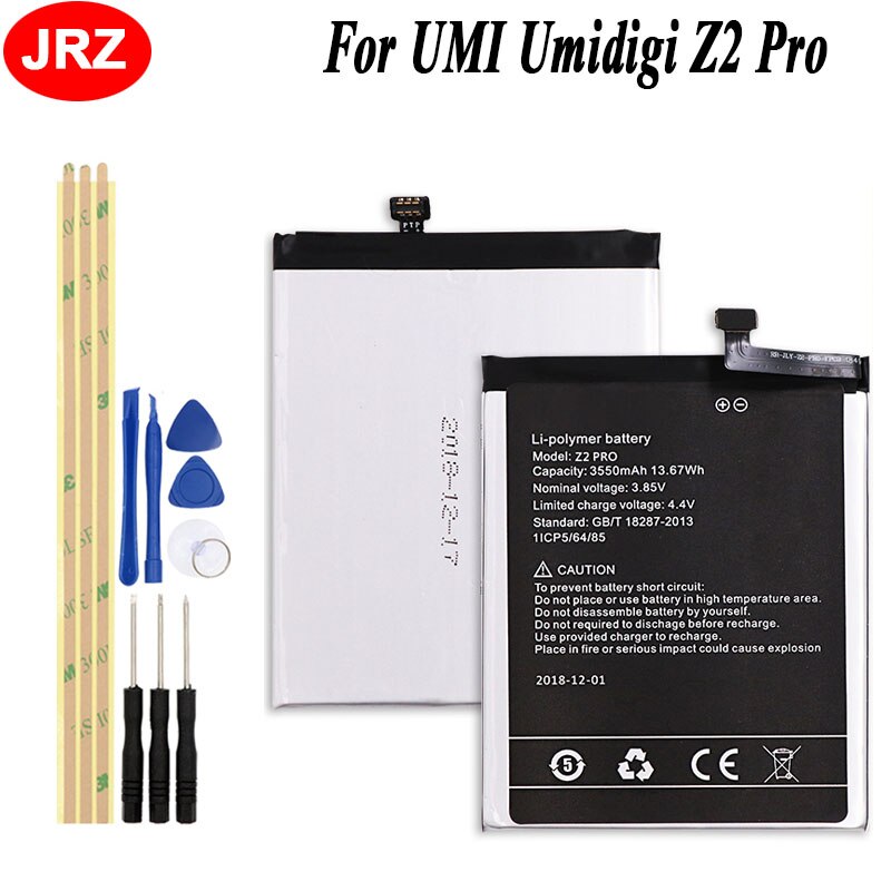 JRZ For UMI Umidigi Z2 Pro Phone Battery For UMI Umidigi Z2 Pro 3550mAh Hight Capacity 3.85V Replacement Batteries+Tools