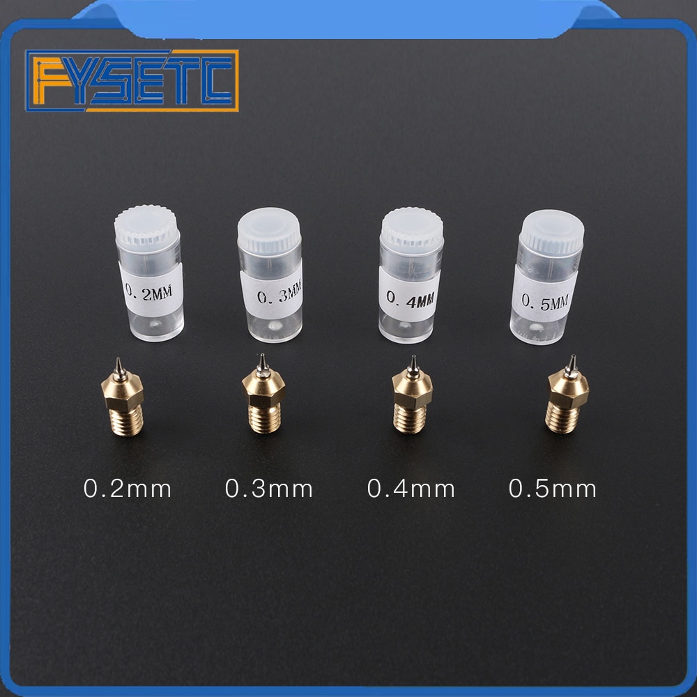 3D Drucker Teil 0,2/0,3/0,4/0,5mm Airbrush Düse Adapter Set Airbrush Düse Adapter Mit Düsen für V6 Hotend 1,75mm Filament