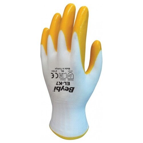 Beybi nitrilo amarillo guantes de trabajo 12'li