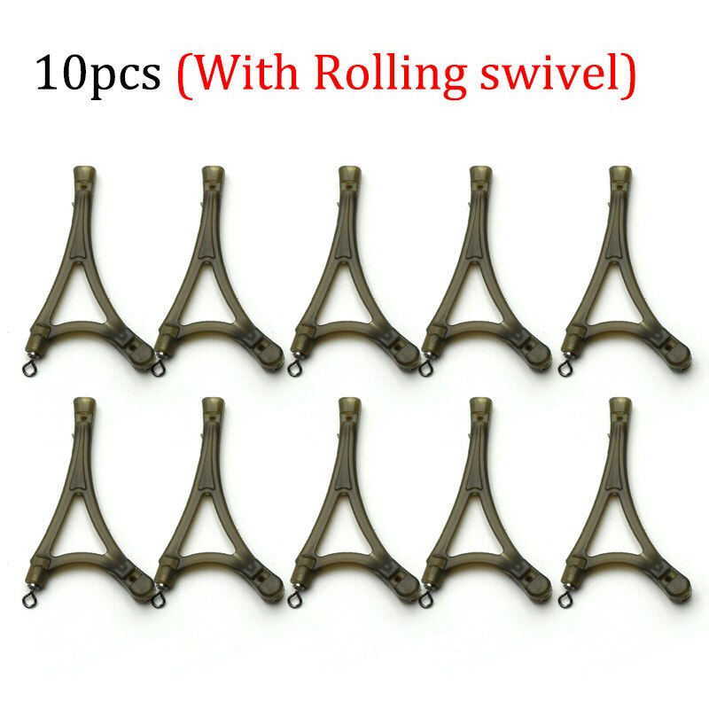 10pcs Carp Fishing Tackle Anti Tangle System For Method Feeder Cage Carp Rigs Tool Side Bends Swivel Fish Accessories Equipment: With rolling swivel