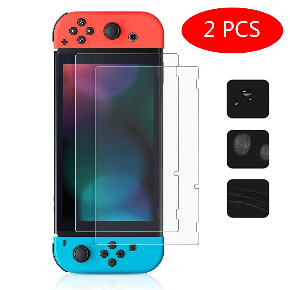 2PCS 9H Protective Glass for Nintend Switch Tempered Glass Screen Protector for Nintendos Switch NS Glass Screen Protection