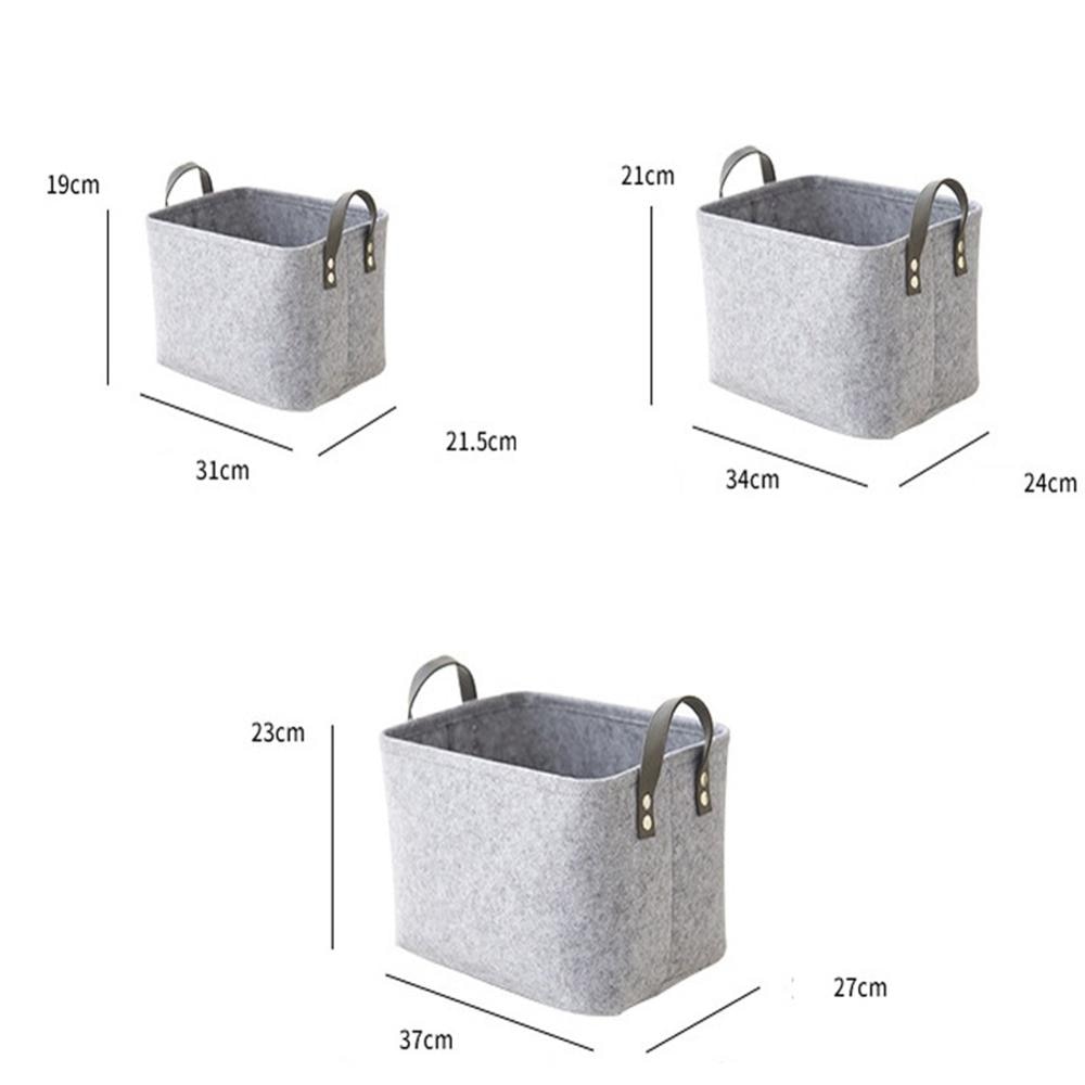 Foldable Felt Storage Bins Baskets Containers with Handles for Home Closet Bedroom Drawers Toys Organizers Large Medium Small