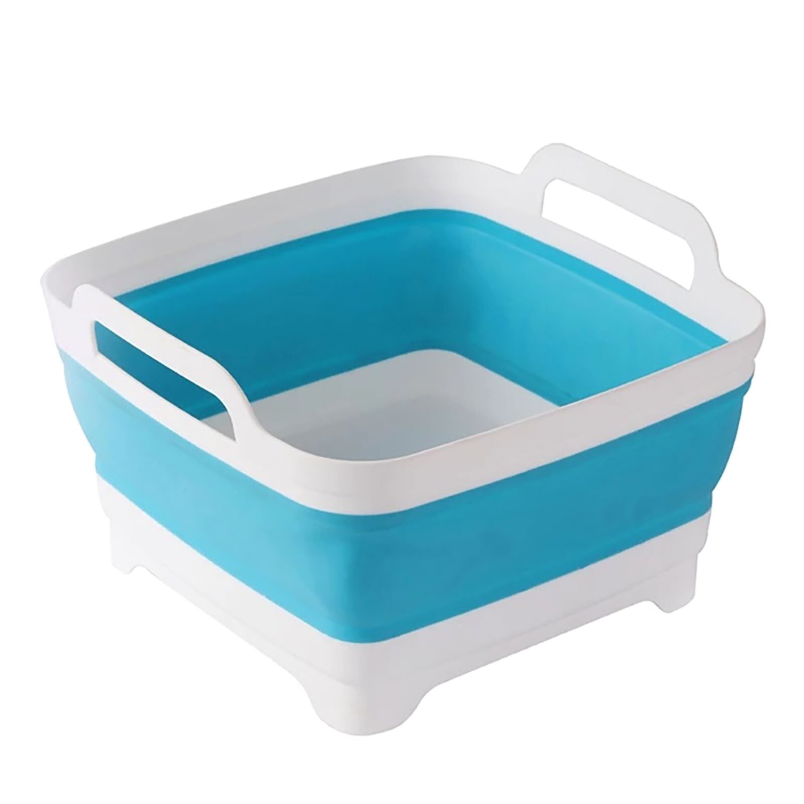 Bassin de lavage pliable en Silicone, avec bouchon de vidange, poignées de transport, égouttoir d'évier, passoire de Camping # T2G: A