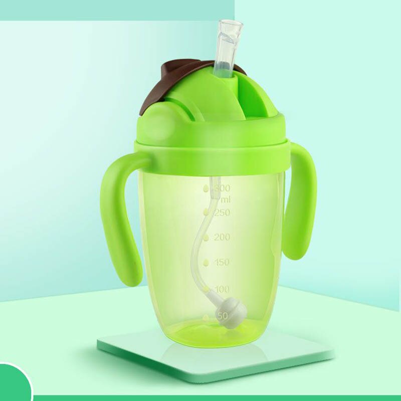 Baby Bottle Wide Mouth Cartoon Chicken Bottle Anti-flatulence PP Penguin Bottle 300ml Baby Bottle: Green