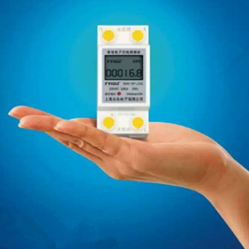 Din Rail Single Phase Electronic Digital Display Watt-hour Meter 2p Liquid KWH LCD Digital Energy Meter