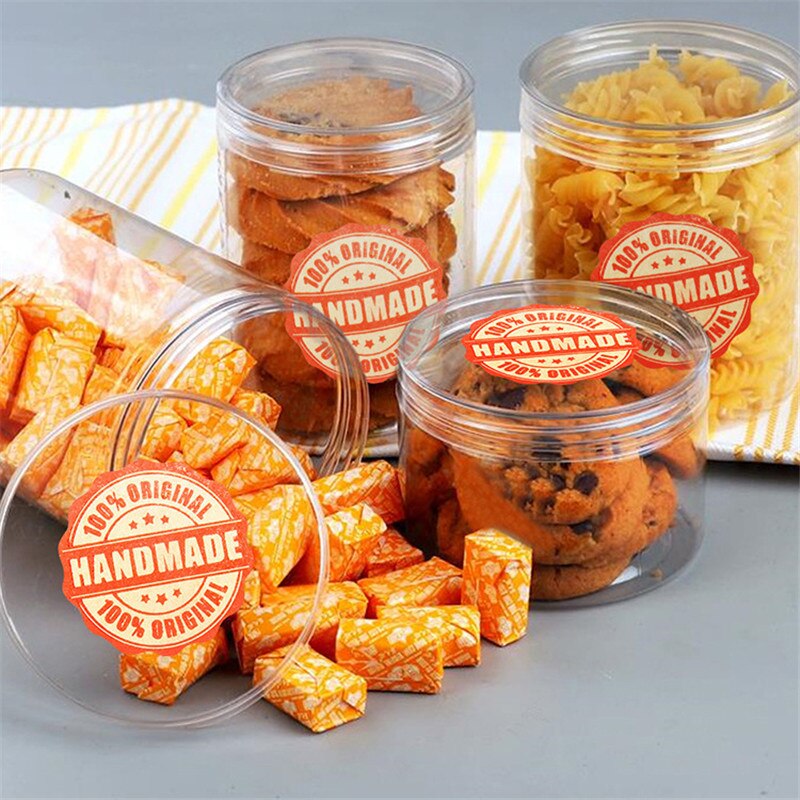 1 Inch Cowhide Sticker 100% Love Handmade Bakery Baking Sticker Birthday Cake DIY Sealing Wedding Decoration Label