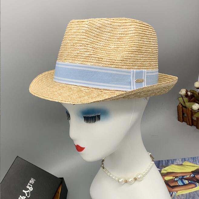 2022 straw hand woven straw hat for traveling and shopping with accessories Jazz straw hat for men and women fedora summer hats