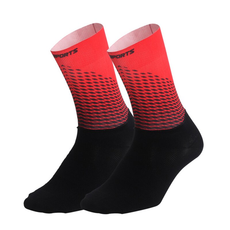 Delle Donne degli uomini di Anti Slittamento Calzini di Calcio In Nylon Traspirante Esercizio All'aperto di Basket In Esecuzione Calzini Da Calcio Senza Soluzione di Continuità Calze Da Trekking: red / S