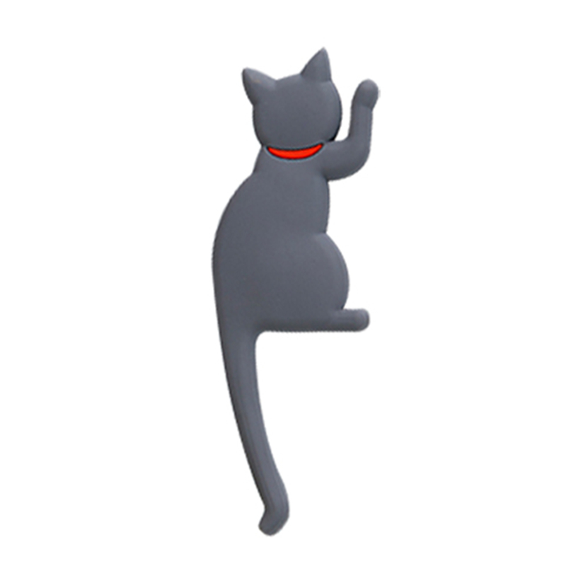 Gancho adhesivo magnético para refrigerador con cola de gato, original de gato de dibujos animados, viene con imán, cola flexible, adecuado para una variedad: Borgoña