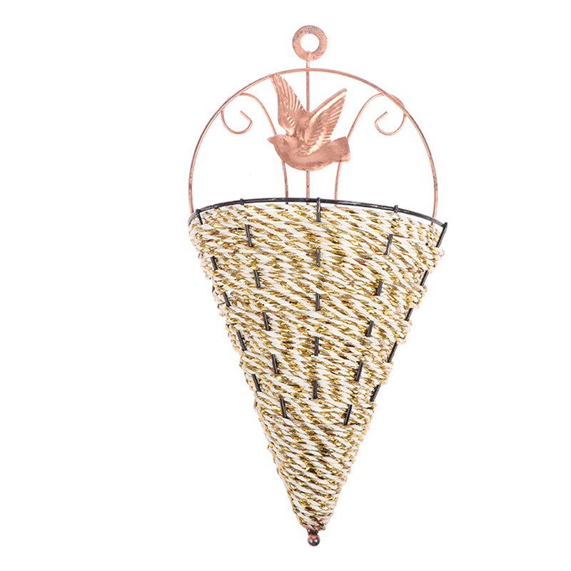 Natuurlijke rieten bloemenmand wanddecoratie pot plantenbak rotan vaas: Default Title