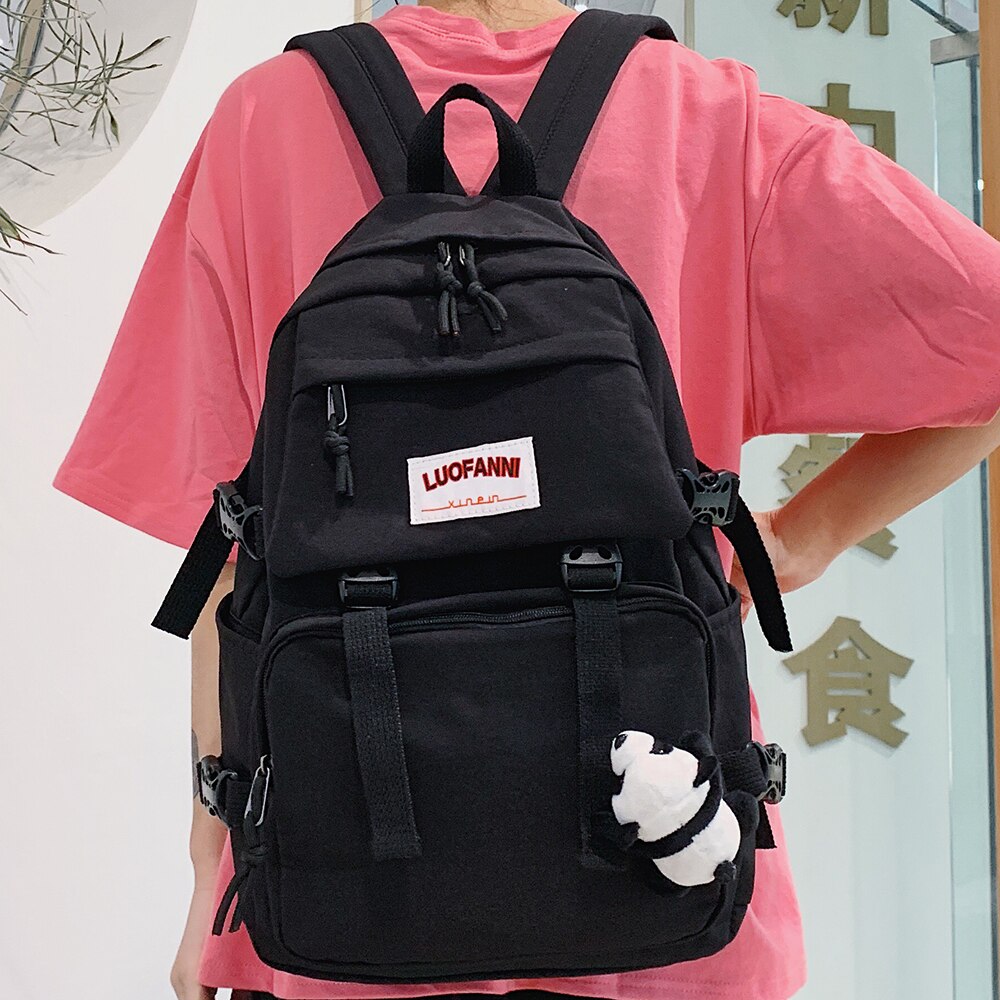 Student Mädchen Schnalle Rucksack Wasserdichte Nylon Nette Schule Tasche Laptop Damen Rucksack Frauen Buch Kawaii Tasche Weibliche Luxus