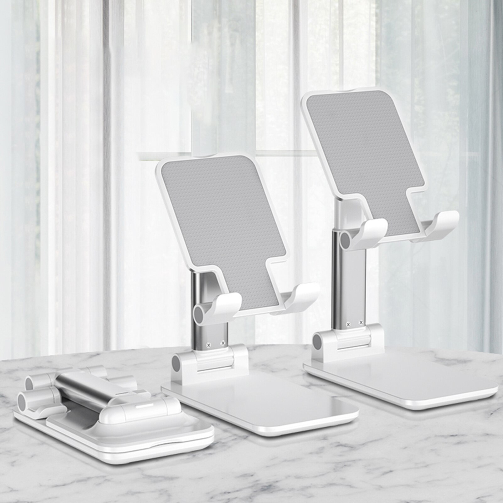 Universal Desktop Mobile Phone Holder Stand for iPhone iPad Adjustable Metal Tablet Foldable Table Cell Phone Stand Holder