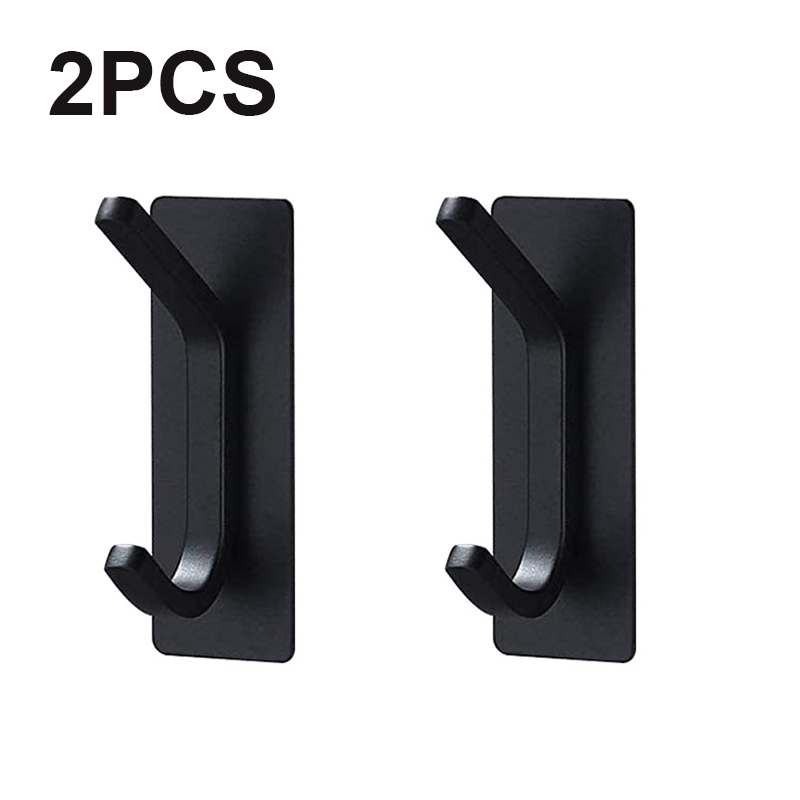 VILOYI Stainless Steel Towel Hooks Bathroom Self Adhesive Double Wall Coat Rack Hooks No Trace Behind The Door Robe Hanger: Burgundy
