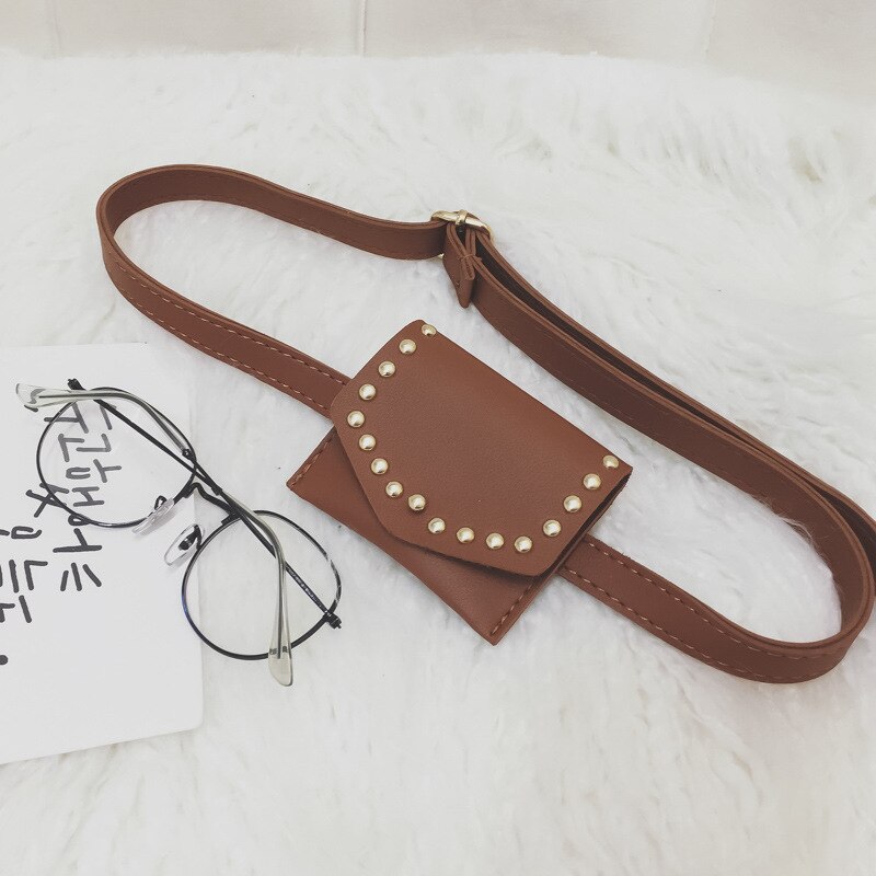 Mini sac à bandoulière pour femmes, sac à la taille pour filles, sacoche à épaule pour enfants, porte-clés, sacs à main,: Marron