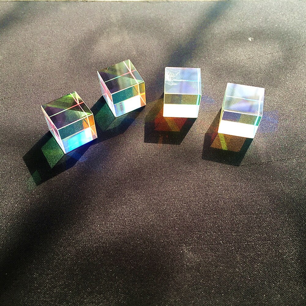 Experimento óptico de fotografía de seis luces, arco iris con cubo de luz impecable, Prisma de cristal, 18x18x18mm