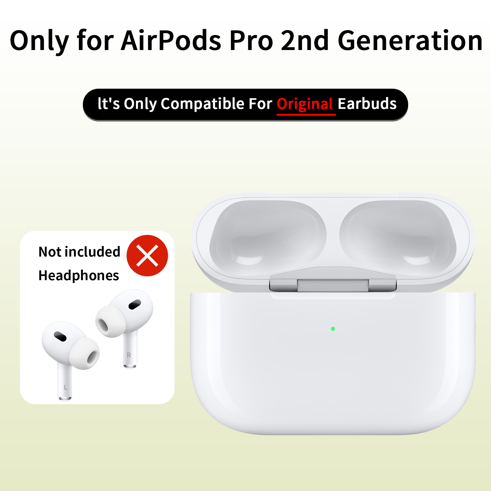 "Universele vervangende oplaadcassette compatibel met Apple AirPods 1/2 officiële zoals F: LVORY