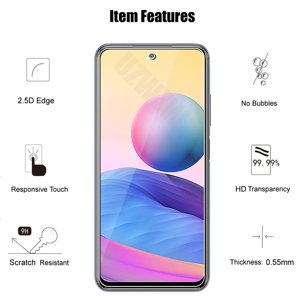 For Xiaomi Redmi Note 10 (5g) Camera Lens Film and Phone Protective Tempered Glass Screen Protector