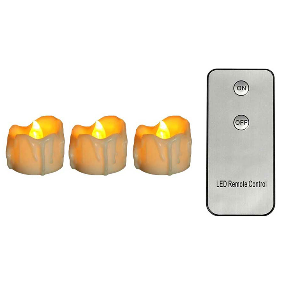 3/6/12 Stück ferngesteuerte flammenlose kleine LED-Kerzen mit Tropfenoberfläche, Mini batteriebetriebene Teelichter für Weihnachten: verrotten