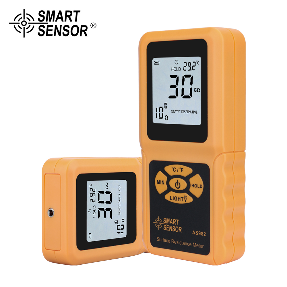 Smart sensor Portable LCD display surface resistance meter tester Handheld Surface Resistance Meter with Data Holding function