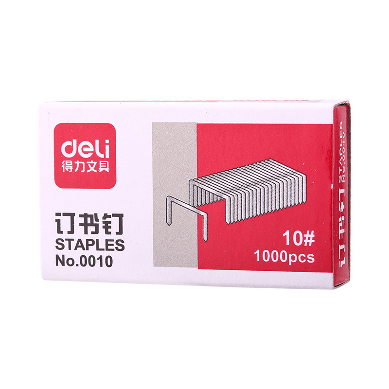 Deli 1 Box 1000pcs 10# Small Metal Staple Mini Stapler Book Nail School Office Supply Business Stationery Student Binding Tool