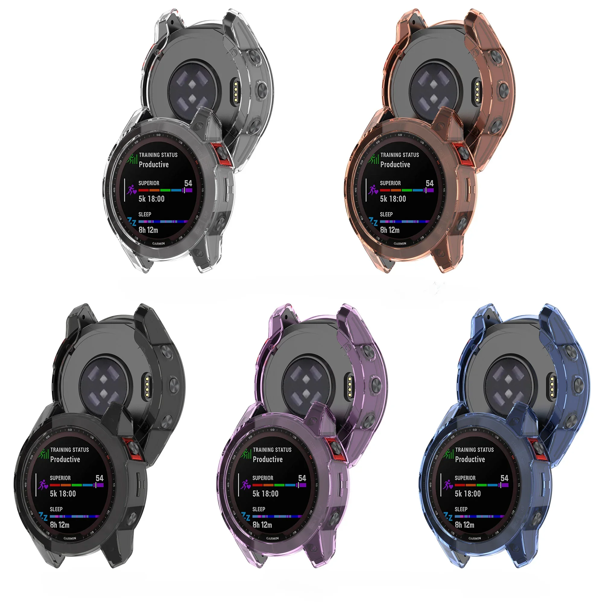 Transparante TPU Case voor Garmin Fenix 6 6S 6X Pro 7 7S 7X Pro 5 5S 5X Plus Zachte Beschermhoes voor Garmin horloge Slim Cover