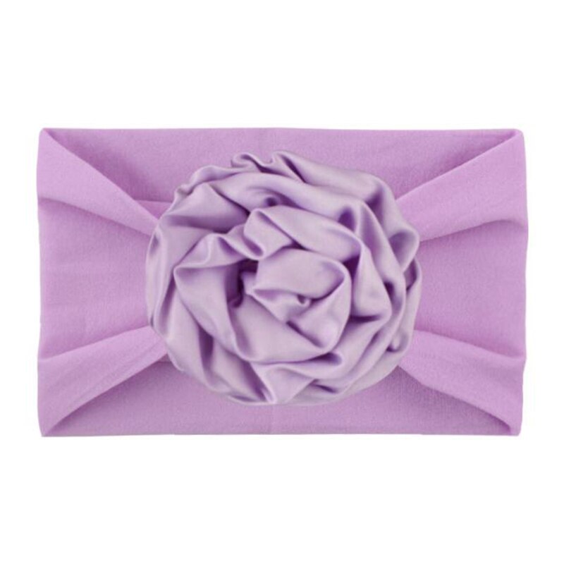 Zachte Nylon Baby Meisje Hoofdbanden Leuke Bloem Baby Haar Band Elastische Brede Baby Peuter Tulband Hoofddeksels Meisje Haar Accessoires: purple