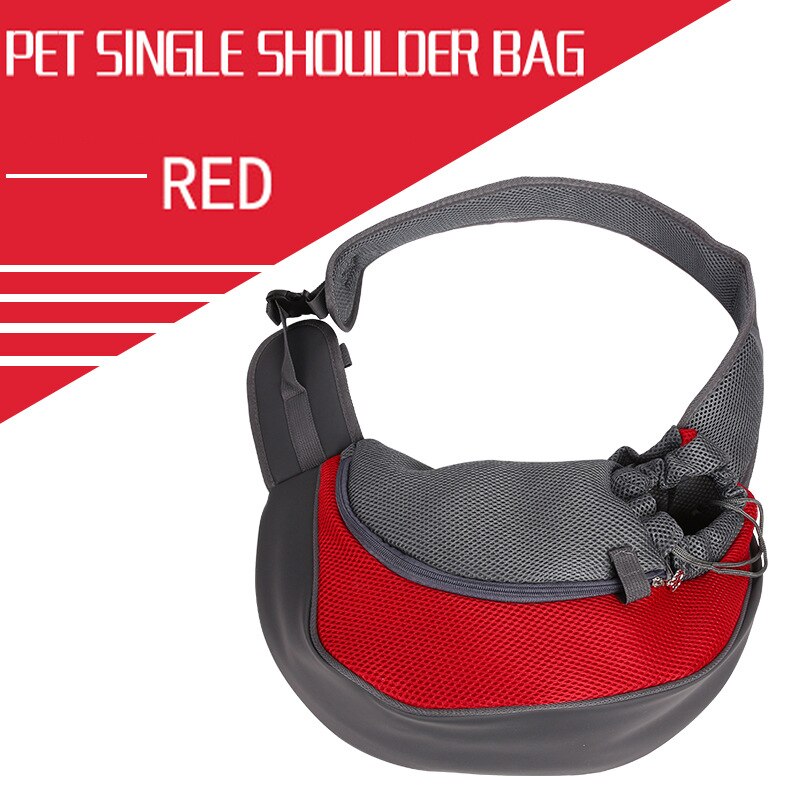 Cat Carrier Bag Outdoor Pet Shoulder bag Carrier Backpack Breathable Portable Travel Foldable Bag For Small Dogs Cats Pet Supply: Red / L