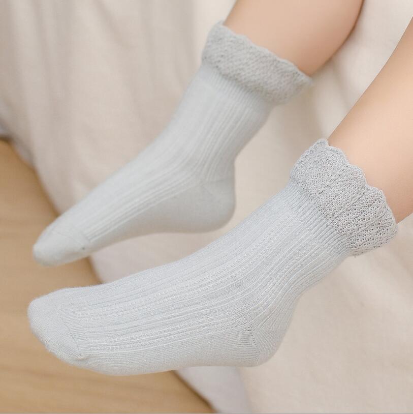 Zacht Ademend Meisjes Kant Sokken Lente Herfst Ruches Kids Ankle Sokken Voor Peuter Baby Dansen Sokken Kinderen Party Bruiloft Sok: C / 3 to 5t