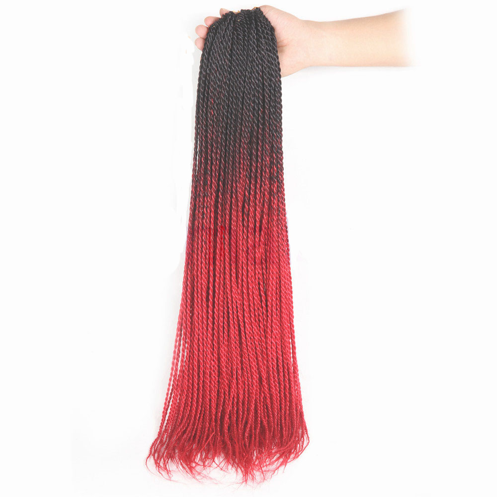 Extension capillaire synthétique au Crochet 24 pouces | Perruque sénégalaise, mèches au Crochet de 24 pouces avec 30 racines/paquet de tresses au Crochet, Extensions capillaires ombré: n ° 1