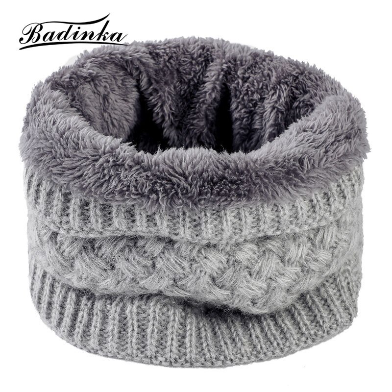 Winter Ladies Pink Red Warm Elastic Thick Knitted Circle Scarf Ring Women Men Faux Fur Neck Collar Warmer Plush Scarves