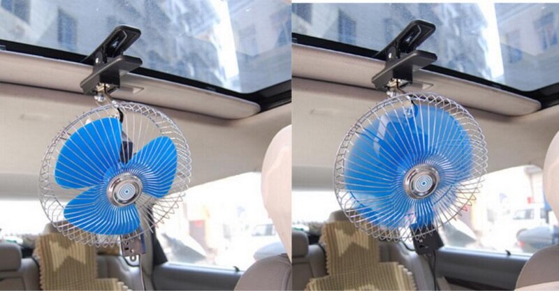 Low Noise Summer auto Mini Electric Car Fan Air Conditioner Portable 8 inch 12-24 V 25W Vehicle Cooling Fan