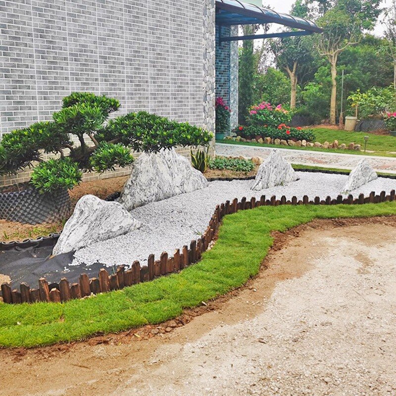 Log Roll Border As Easy Plug-in Fencing Wooden Garden Fence Log Roll Border Trellis Gate Gardening Accessorie