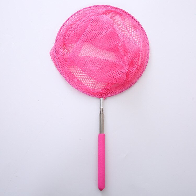 Télescopique pêche insecte papillon libellule filet en acier inoxydable tige attraper têtard poisson filet enfants extérieur Aquarium nettoyage outils: Rose