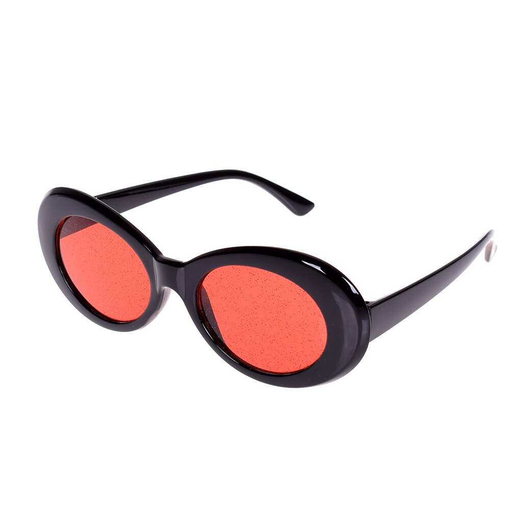 Ovale briller slik farve solbriller kvinder solbriller linse legeret solbriller kvindelige brille stel driver briller glitter: Sort rød