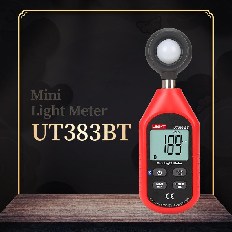 Uni-t  ut383bt mini lysstyrkemåler digitalt luxmeter bluetooth lysmåler miljøtestudstyr luxmeter