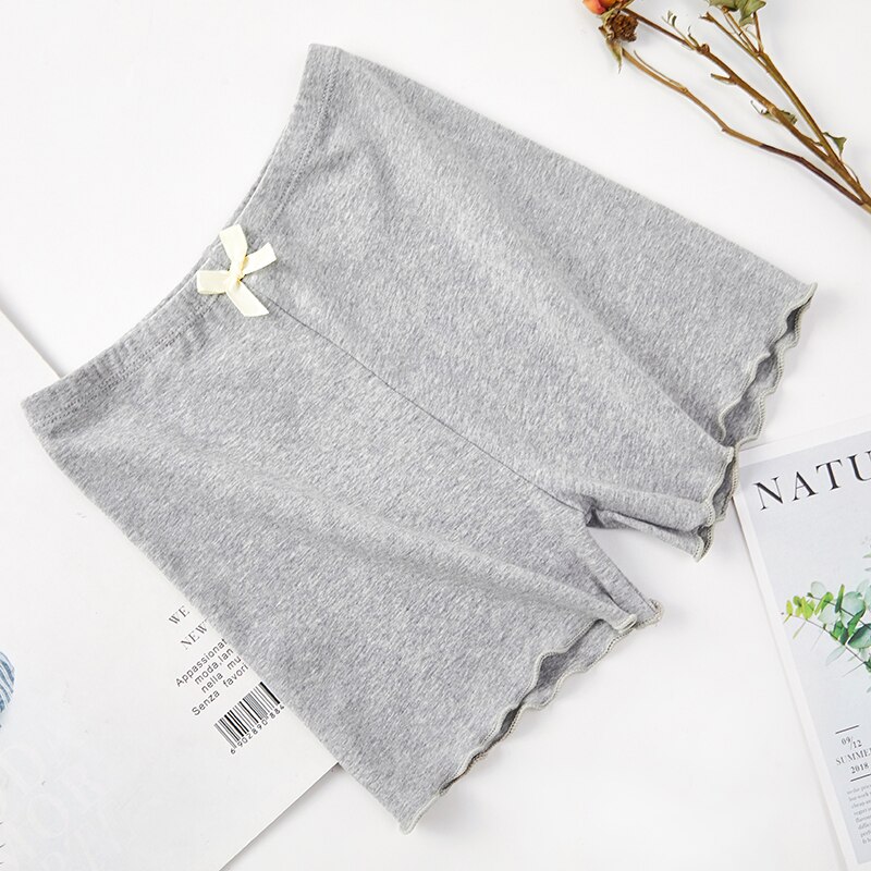 100% Cotton Girls Safety Pants Summer Modal Soft Kids Short Pants Underwear Children Cute Shorts Underpants Ribbed Baby Clothes: Light Grey / 150cm