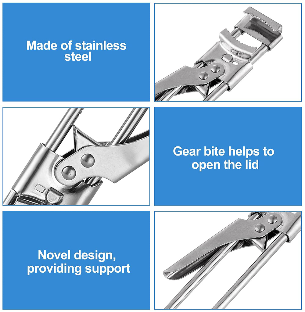 Nuovo apri barattolo regolabile apribottiglie manuale in acciaio inossidabile per mani debole accessori da cucina gadget strumenti
