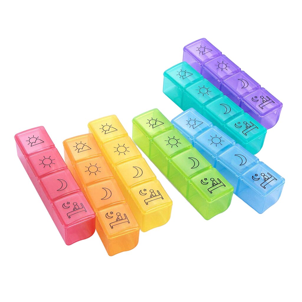 28 Slots 7 Day Pill Medication Dispenser Organizer Box For Vitamins
