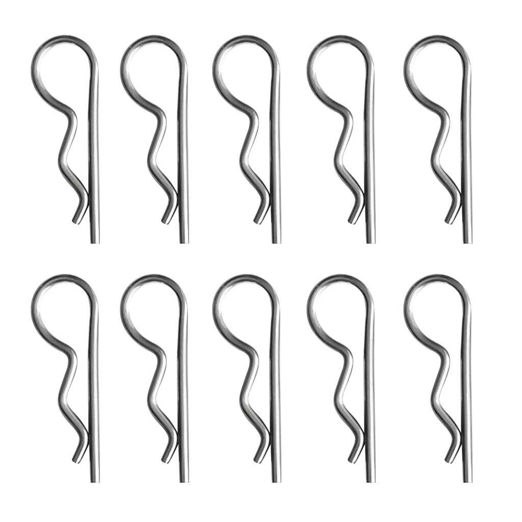 10 spring cotter pins in a set, spring cotter stainless steel R clips safety