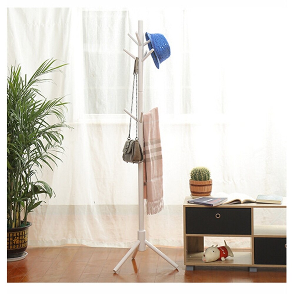 1pc Wooden Coat Hat Stand Tree Holder Hanger Rack Tree Branch Coat Hanger Natural Clothes Organizing Rack(White)