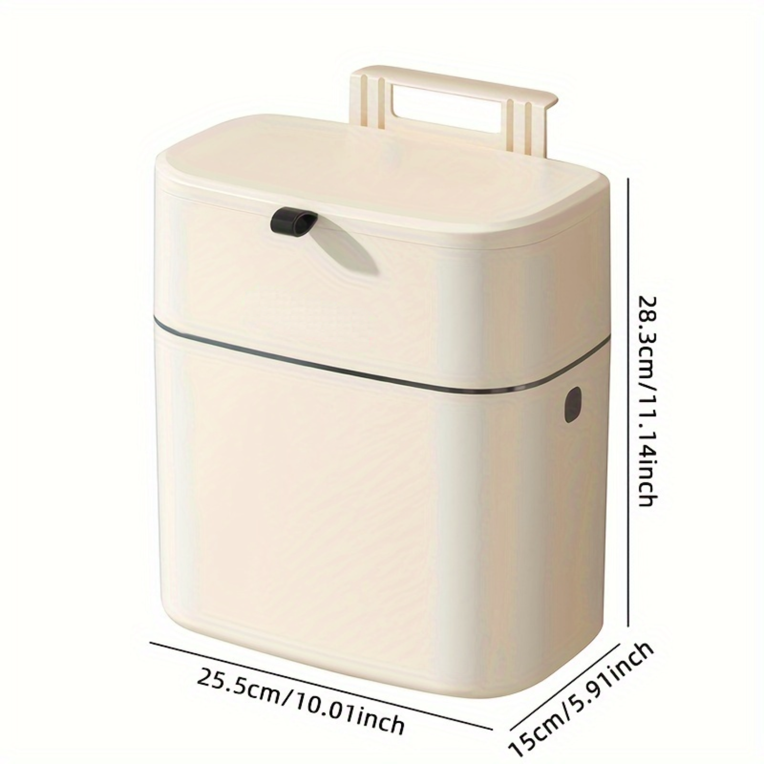 thumbnail: Stonespace Hangende Prullenbak 12L Met Deksel - Compact & Geurvrij Voor Keuken Of Badkamer