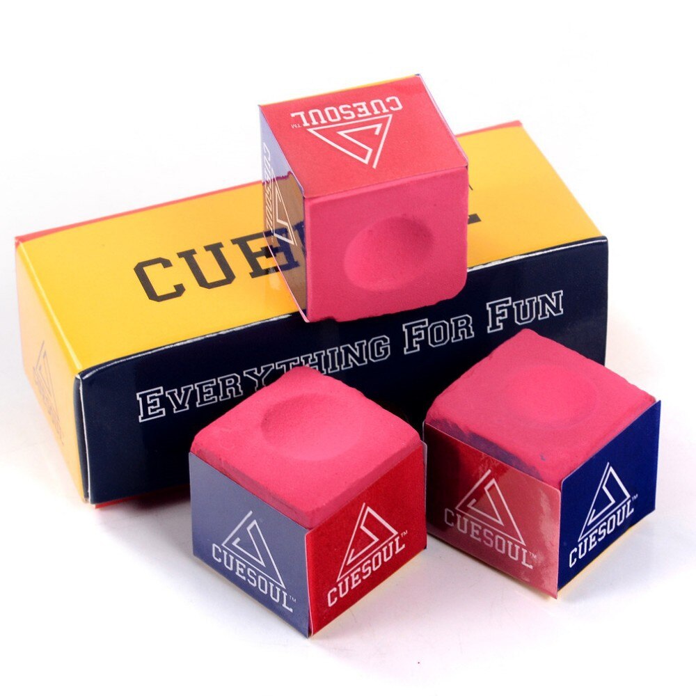 Cuesoul 3pcs/set Snooker Billiard Chalk Pool Cue Chalk Oil Dry Billiard No-slip Chalk Pink Green Blue Yellow