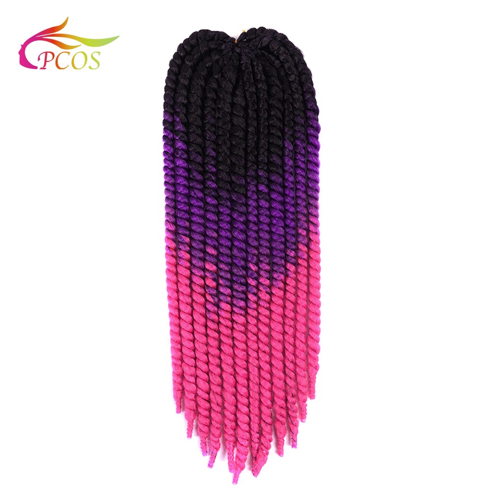 22'' Havana Mambo Twist Hair Crochet Braids Lots Color Ombre Synthetic Crochet Hair Dreadlocks Braid Hair Wig