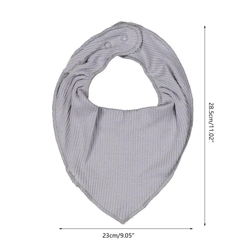 57EE Baby Feeding Drool Bib Saliva Towel Triangle Scarf Bandana Soft Cotton Bib Adjustable Snap Button Burp Cloth for Newborn