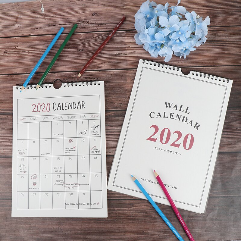 1PC bonne journée mur calendrier Agenda organisateur dessin animé calendrier quotidien calendrier planificateur