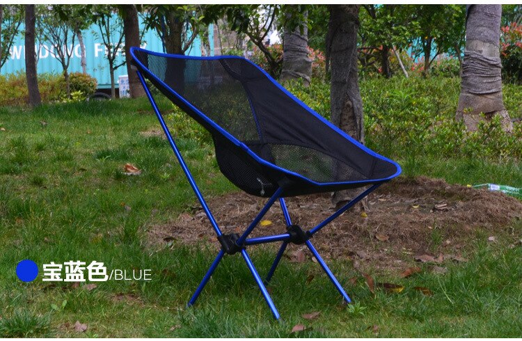 Outdoor Camping Floding Chair Beach Fishing Chair: Blue