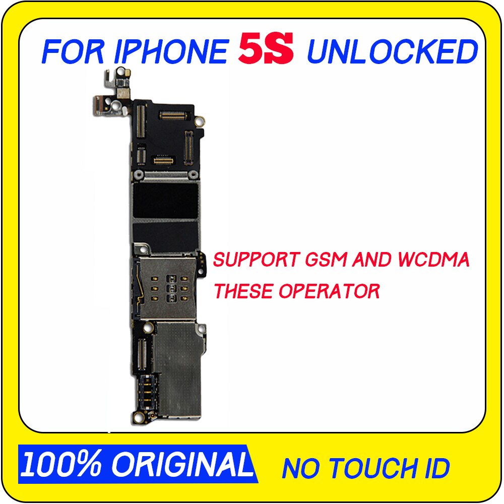 16GB 32GB 64GB Motherboard with / without touch ID for iphone 5S unlocked mainboard IOS System logic board with chip