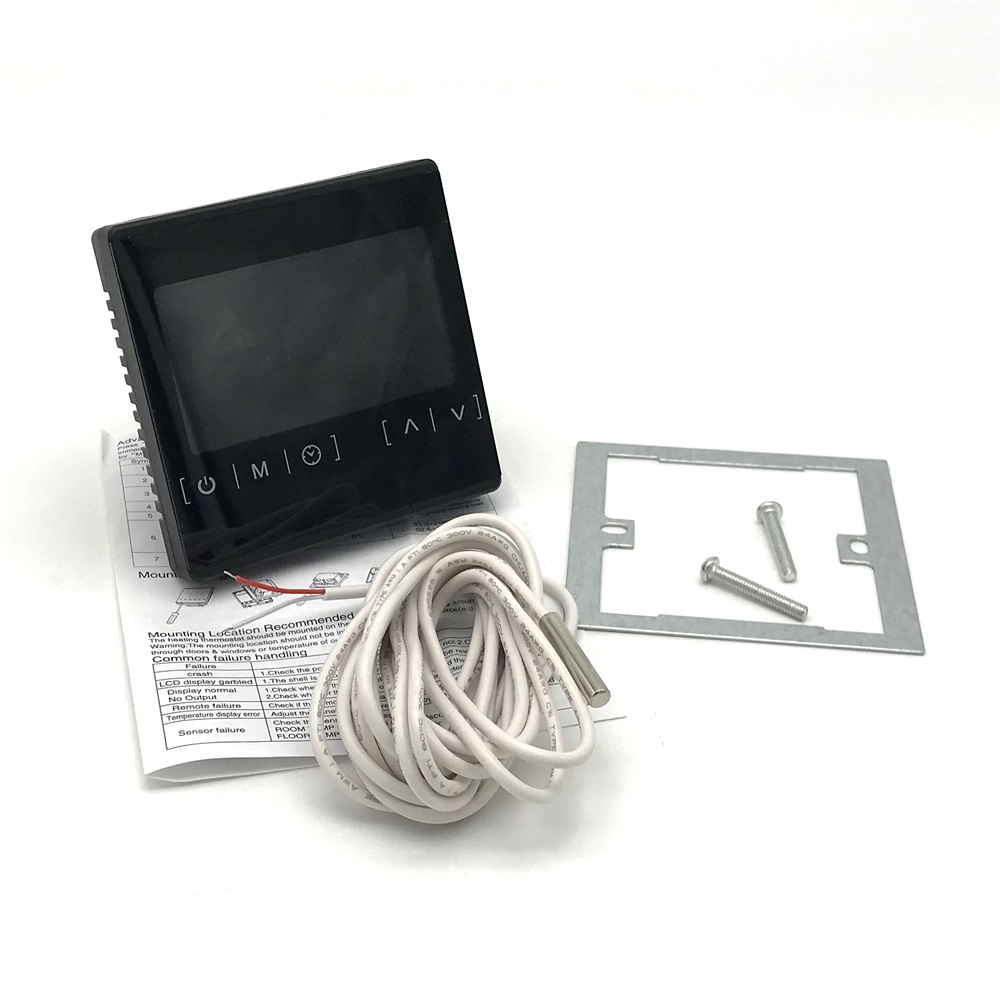 110V 120V 230V All Touch Screen Temperature Controller Thermoregulator Black Back Light Electric Heating Room Thermostat: black