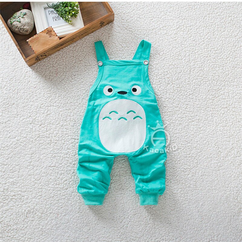 Bambini belli pantaloni del bambino delle ragazze dei ragazzi cute cartoon bretella pantaloni abbigliamento bambini Primavera autunno colori della caramella dei pantaloni del bambino: Cielo Blu / 3T