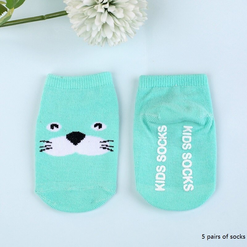 Calcetines antideslizantes de algodón para niños y niñas, medias cómodas de tubo suave, de 0 a 1 años,: Light green
